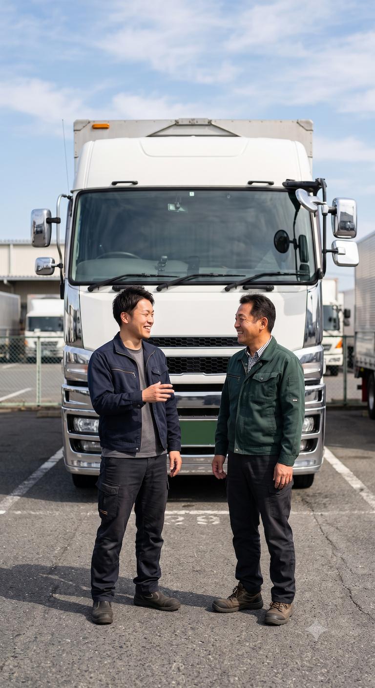 荷物を運ぶトラックドライバー